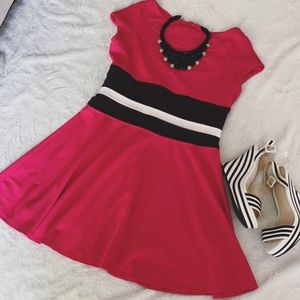 Taylor pink flare dress